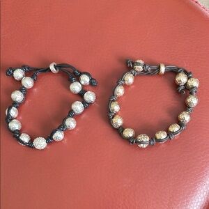 Elegant Black and Gold Beaded Bracelets